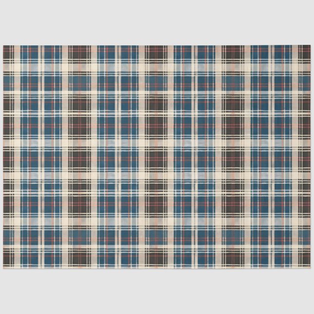 Papel De Seda Antico Scottish Tartan (Frente )
