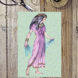 Papel De Seda Antiga Bonito Princesa-Dama Egípcia em Púrpura