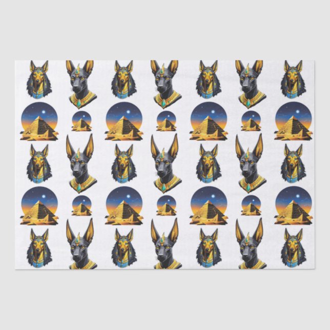 Papel De Seda Antiga Pirâmide do Egito, Anubis - Design (Frente )