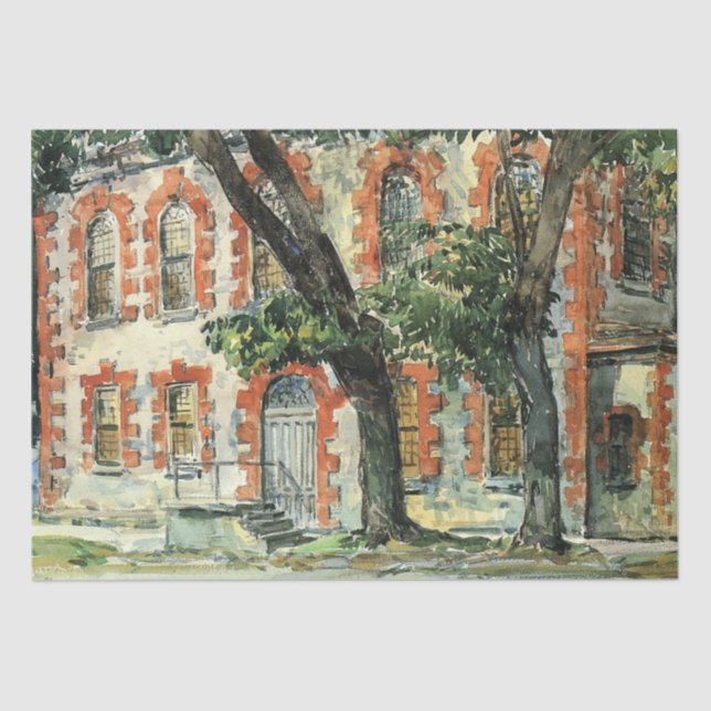 Papel De Seda Antigo Edifício Holandês em Fishkill, Nova Iorque (Frente )