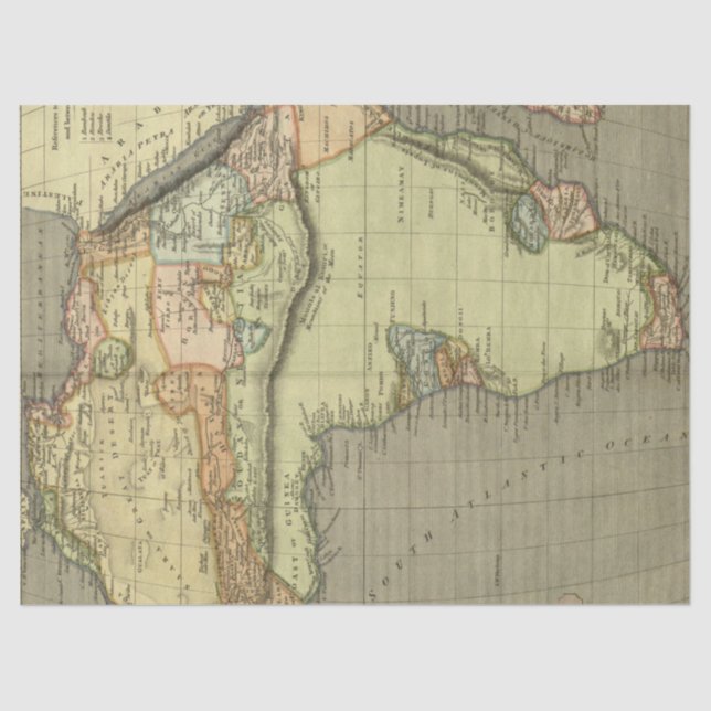 Papel De Seda Antigo Mapa Série 1 Design 13 (Frente )