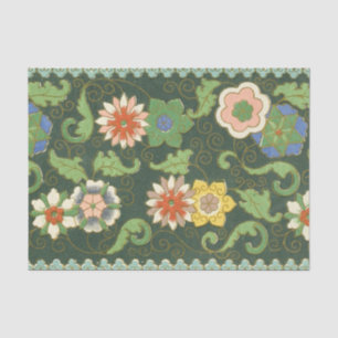 Papel De Seda Antigo Padrão Chinês de Cloisonné: Jade Verde