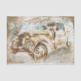 Papel De Seda Antigo Rusted Renault Juvaquatre Van Decoupage