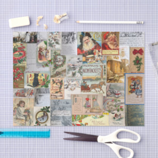 Papel De Seda Antiguidade da dissociação da efemera de Natal