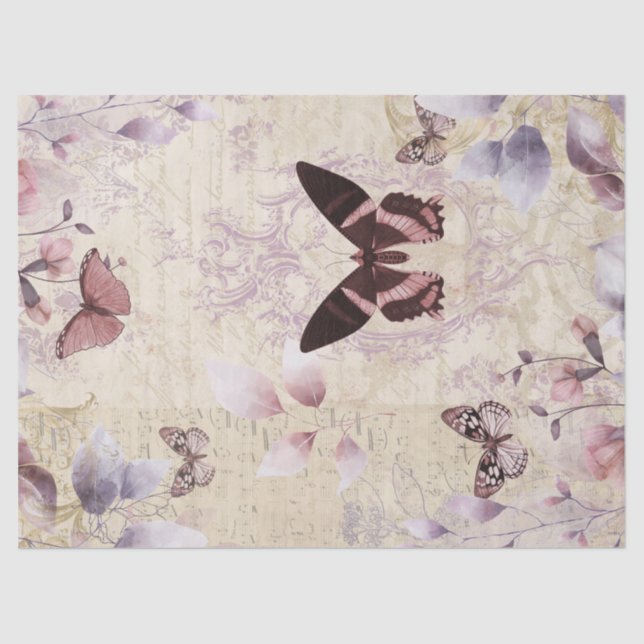 Papel De Seda Antiguidade da Polinização da Borboleta Ephemera (Frente )