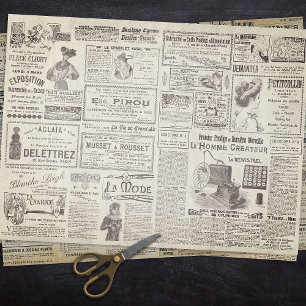 Papel De Seda Antiguidade Vintage Anúncios Franceses Ephemera Be