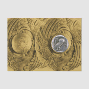 Papel De Seda ANTIQUE OWL Moedas gregas de prata