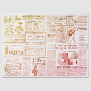 Papel De Seda Antique Vintage Anúncios Franceses 1900 Ephemera R