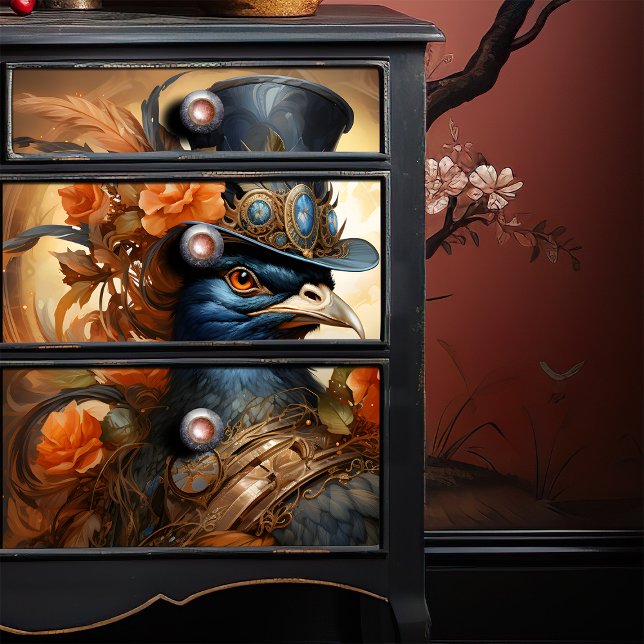 Papel De Seda Antropomórfico Steampunk Pigeon Vitoriano Top Hat (Criador carregado)