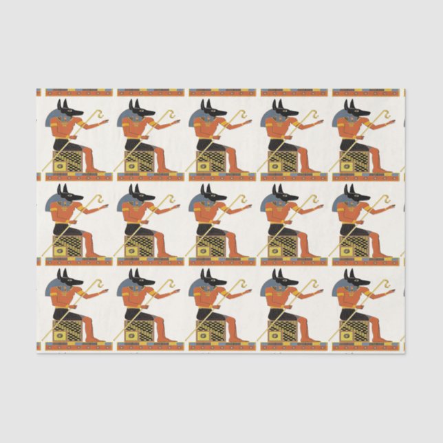 Papel De Seda Anubis Egípcio Folk Art 1 (Frente )