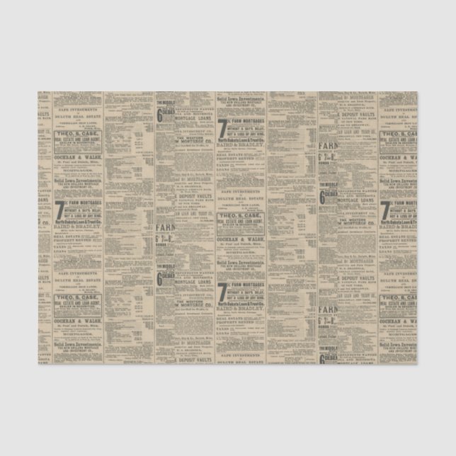 Papel De Seda Anúncio de jornal antigo (Frente )