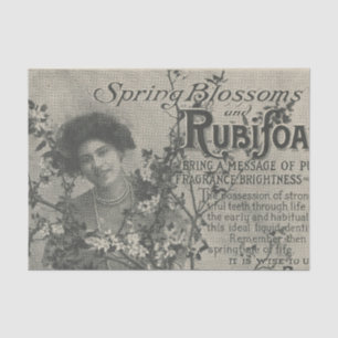 Papel De Seda Anúncio de Jornal Floral Vintage