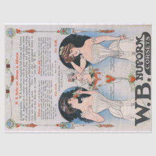 Papel De Seda Anúncio do espartilho de Edwardian do vintage