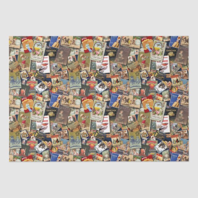 Papel De Seda anúncio do vintage (Frente )