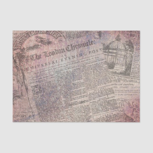 Papel De Seda Anúncios de jornal da crónica de Londres do (Frente )