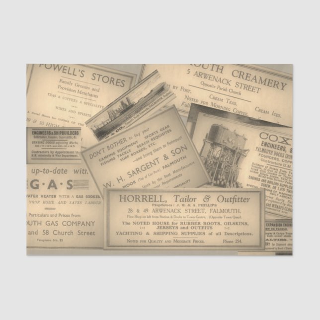 Papel De Seda Anúncios do vintage (Frente )