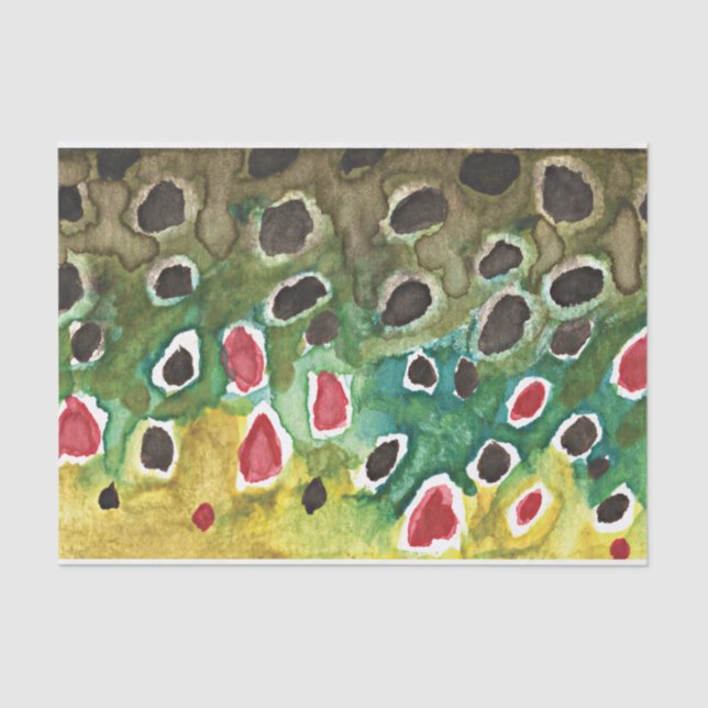 Papel De Seda Apenas a Pele da Linda Truta Marrom (Frente )