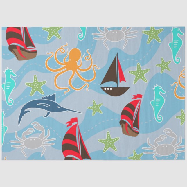 Papel De Seda Apenas mais náutico Series Design 7 (Frente )