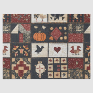 Papel De Seda Appliqué de fazenda primitiva e geométrico