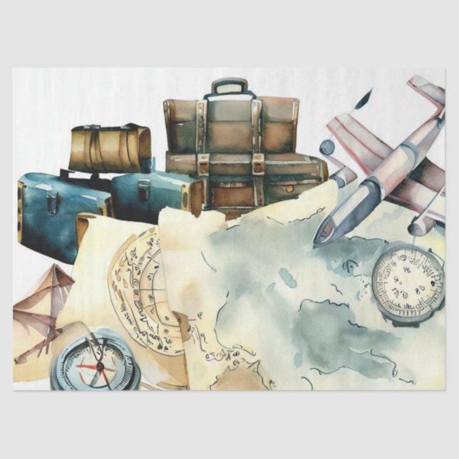 Papel De Seda "Apreciação de Viajante: Aventura Espera" (Frente )