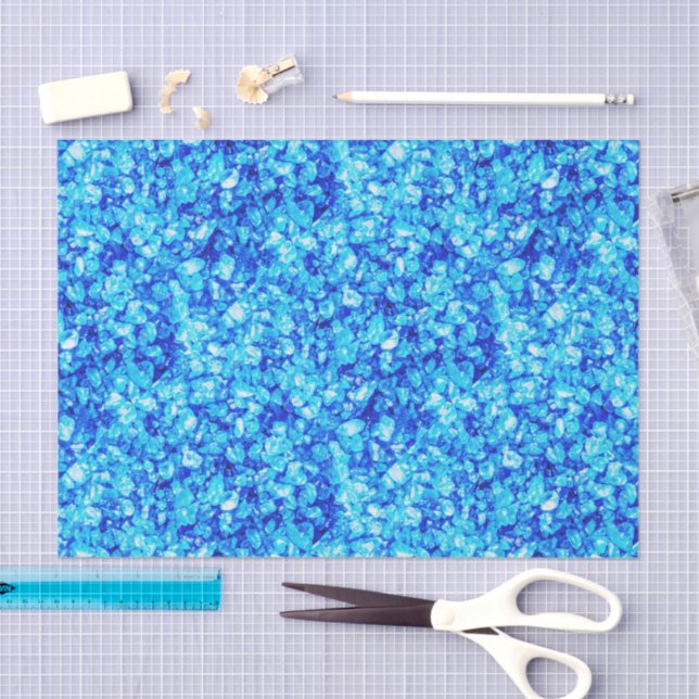 Papel De Seda Aqua Blue Crushed Sea Glass Decoupage (Arte )