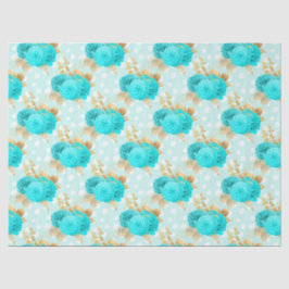 Papel De Seda Aqua e Dourada série Design 6