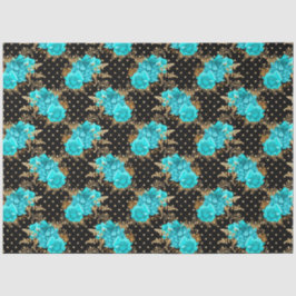 Papel De Seda Aqua e Dourado Series Design 12