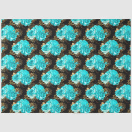 Papel De Seda Aqua e Dourado Series Design 13