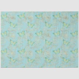 Papel De Seda Aqua e Dourado Series Design 14