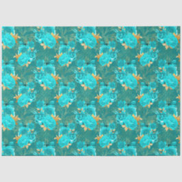 Papel De Seda Aqua e Dourado Series Design 15