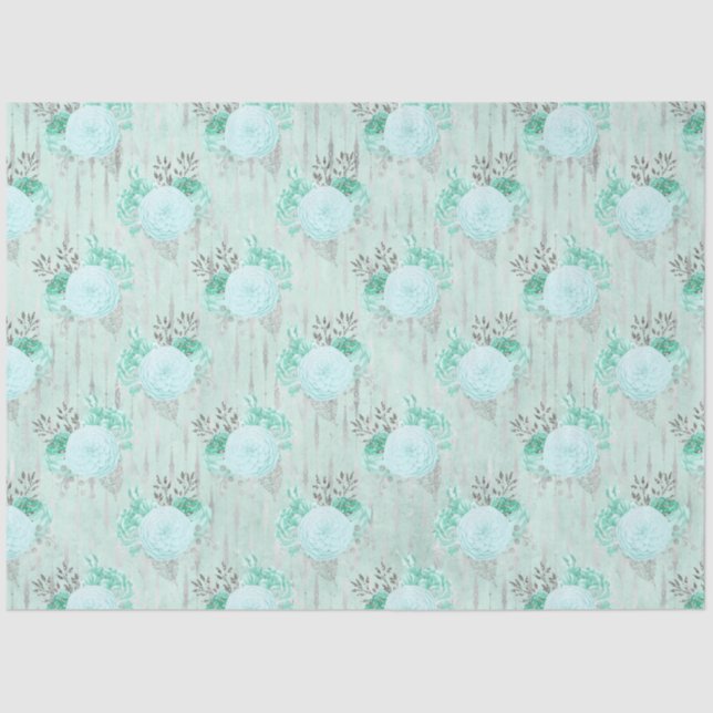 Papel De Seda Aqua e Silver Series Design 1 (Frente )