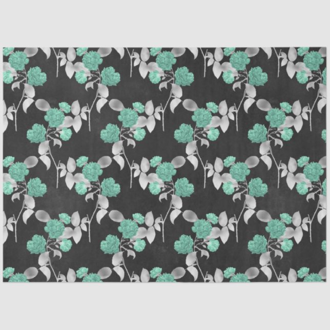 Papel De Seda Aqua e Silver Series Design 11 (Frente )