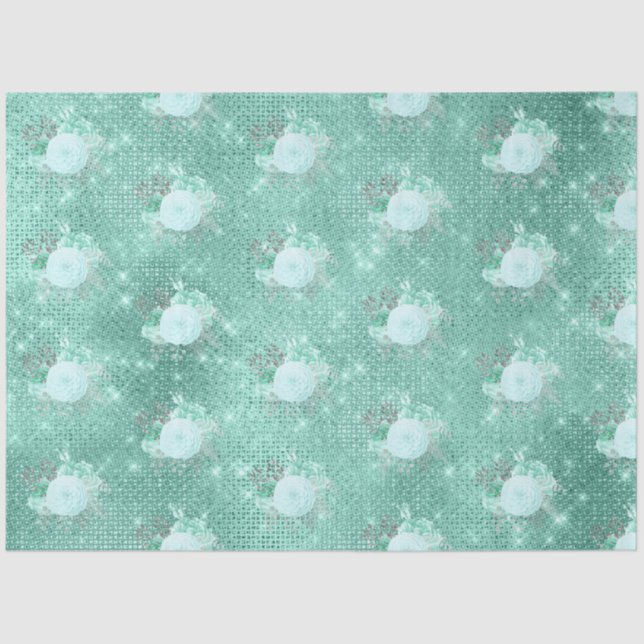 Papel De Seda Aqua e Silver Series Design 13 (Frente )