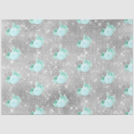 Papel De Seda Aqua e Silver Series Design 14
