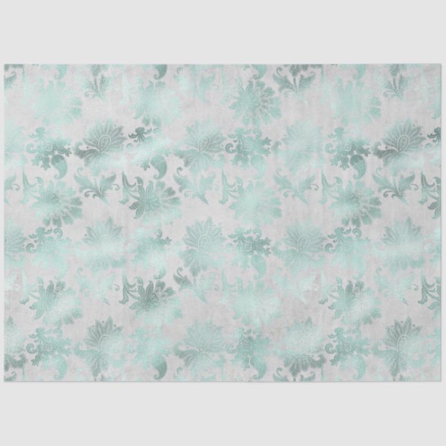 Papel De Seda Aqua e Silver Series Design 18 (Frente )