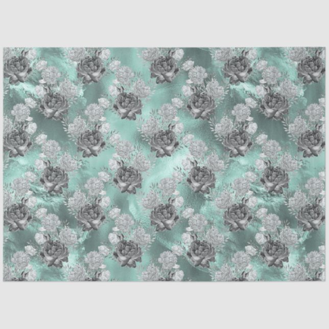 Papel De Seda Aqua e Silver Series Design 5 (Frente )
