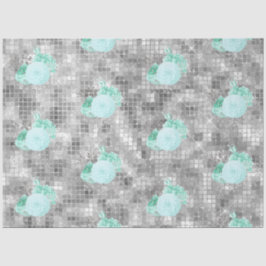 Papel De Seda Aqua e Silver Series Design 8