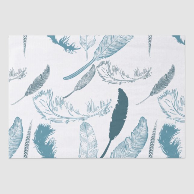 Papel De Seda Aqua Feather (Frente )