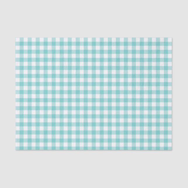 Papel De Seda Aqua Gingham (Frente )