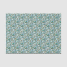 Papel De Seda Aqua Teal Gold Mosaic Sea Glass Small Scale 