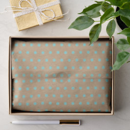 Papel De Seda Aqua Turquoise Green Dots Faux Rustic Brown Kraft