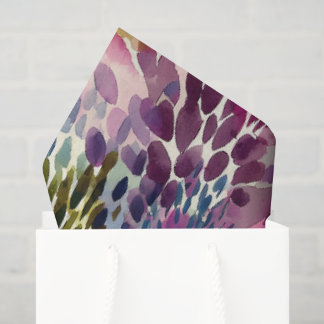 Papel De Seda Aquarela abstrata roxa e verde