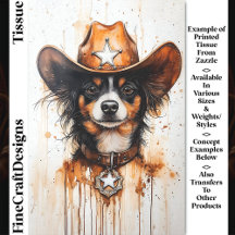 Aquarela Cachorrinho Xerife Caubói Pequeno Decoupa
