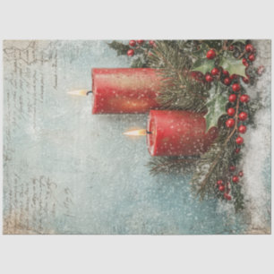 Papel De Seda Aquarela confortável Velas vermelhas de Natal sagr