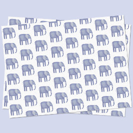 Papel De Seda Aquarela de Elefante Azul