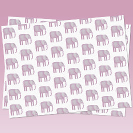 Papel De Seda Aquarela de Elefante Rosa