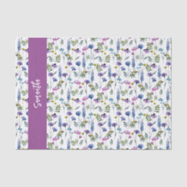 Papel De Seda Aquarela de Flor Silvestre Roxa