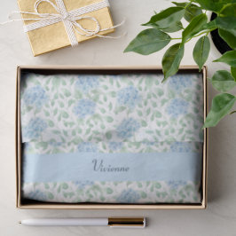Papel De Seda Aquarela de Flor Silvestre Verde Azul