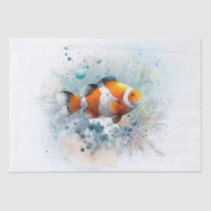 Papel De Seda Aquarela de Peixe-Palha