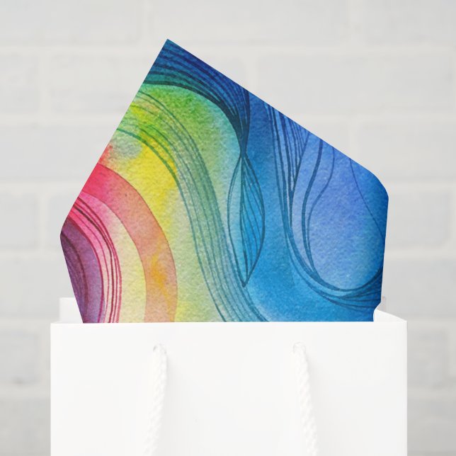 Papel De Seda Aquarela extra brilhante  (Sacola de presentes)